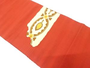 更紗模様織り出し　名古屋帯